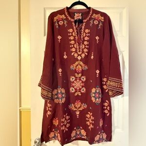 NWT Johnny Was GAUZE TIE FRONT KIMONO DRESS